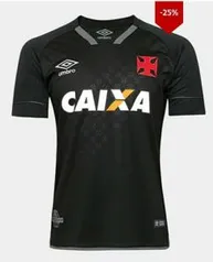 Camisa Vasco III 17/18 s/n° - Torcedor Umbro Masculina - Preto e Grafite - R$180