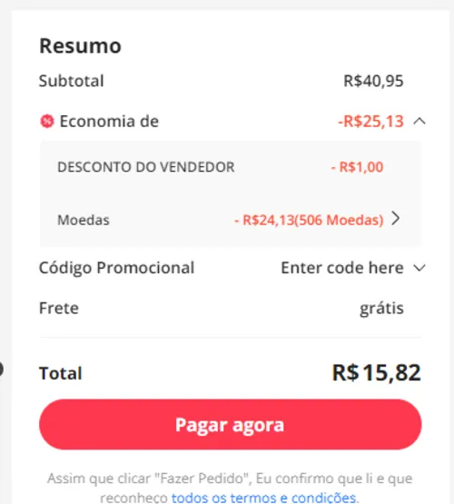 Imagem na descrição da promoção