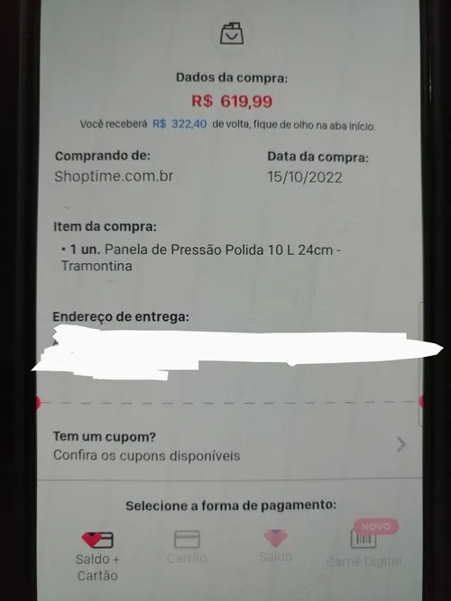 Imagem na descrição da promoção