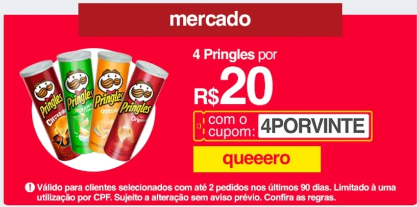 4 Batatas pringles 120G