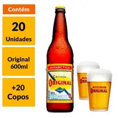 Kit Cervejeiro Original 600ml 20 unidades + 20 Copos - R$149