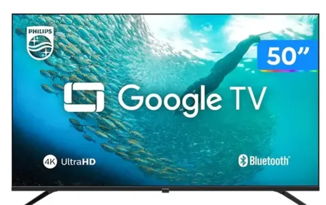 Smart TV 50" 4K UHD D-LED Philips Série 7019 50PUG7019/78 VA Wi-Fi Bluetooth Google Assistente 3 HDMI 2 USB