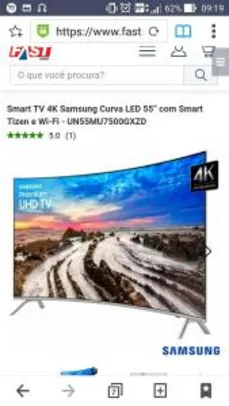 Saindo por R$ 3999: Smart TV 4K Samsung Curva LED 55” com Smart Tizen e Wi-Fi - UN55MU7500GXZD - R$ 3999 | Pelando