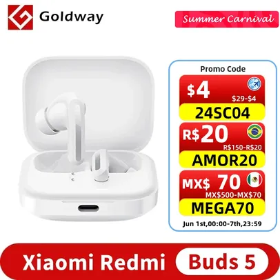 [MPOSTO JÁ INCLUSO] Fones de Ouvido Xiaomi Redmi Buds 5