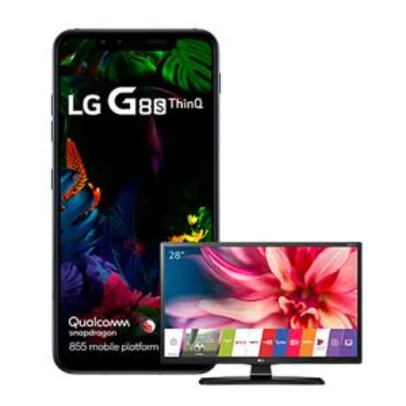 LG G8s ThniQ 128GB + Smart TV LG 28" (Tim Black 20GB) | R$2.599