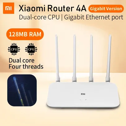 [Taxa Inclusa] Roteador Xiaomi Mi 4A ''1000M Gigabit'' Versão 2.4/5ghz WiFi 1167mbps, Repetidor 128mb DDR3, 4 Antenas de Alto Ganho, Extensor de Rede 