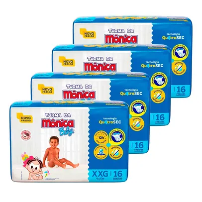 Kit de Fraldas Infantil Turma Da Mônica Jumbo XXG - 64 unidades