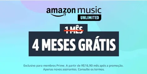 [Exclusivo Prime] Experimente 4 meses de Amazon Music Unlimited