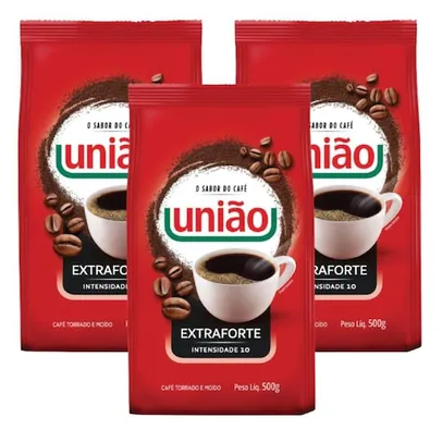 Kit 3 Café Extra Forte União PC 500gr