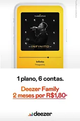 Deezer Family 2 meses por R$1,80