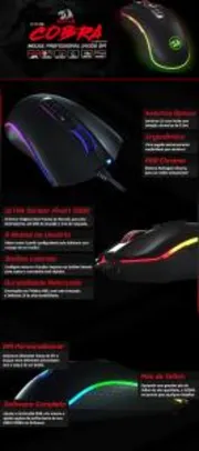 Mouse Gamer Redragon King Cobra M711-FPS 24000Dpi RGB  | Pichau R$150