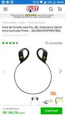 Fone de Ouvido sem Fio JBL Endurance Sprint Intra-Auricular Preto - R$187