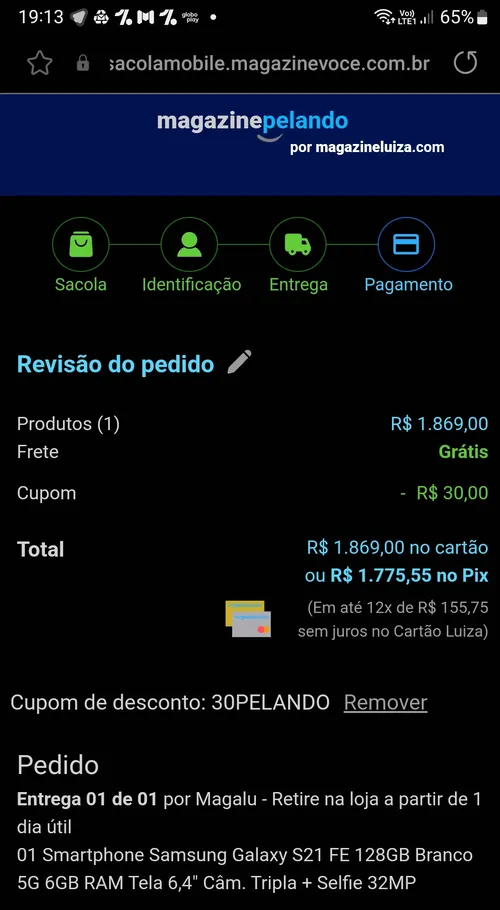 Imagem na descrição da promoção