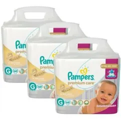 Fralda Pampers Premium Care 204 unidades - 109,95 com AME