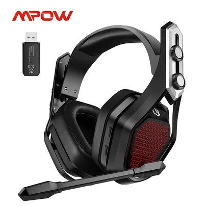 Mpow Iron Pro Wireless Gaming Headset USB/3.5mm Headphone with Noise Canceling Mic