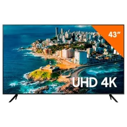 Smart TV 43 polegadas Samsung UHD Crystal 4K Gaming Hub, UN43CU7700