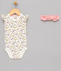 Body Infantil Estampado com Tiara