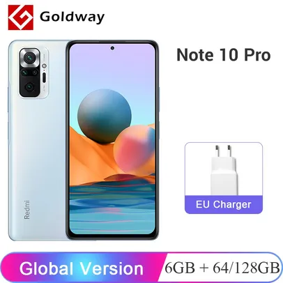 Versão global xiaomi redmi note 10 pro 6gb ram 64gb/128gb