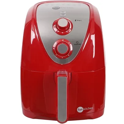 [AME Super Caç. R$161] Fritadeira Elétrica Sem Óleo Vermelha 5,0L - Fun Kitchen