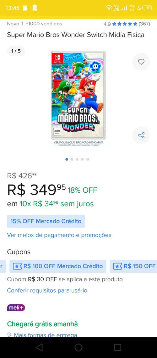 Imagem na descrição da promoção