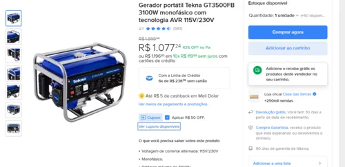 Imagem na descrição da promoção