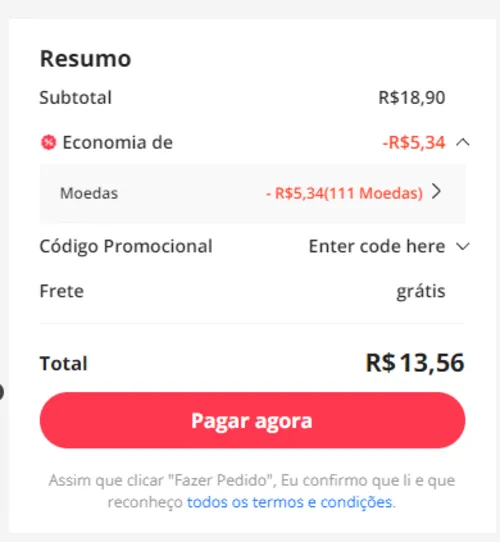 Imagem na descrição da promoção