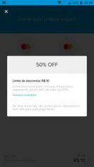 [Usuários Selecionados] 50% OFF limitado a R$ 10 de desconto