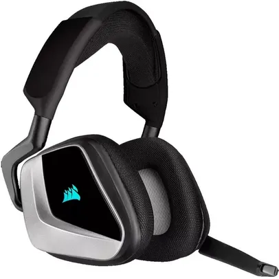 Headset Gamer Corsair Void Elite Wireless Premium, RGB, Surround 7.1, Drivers 50mm, Carbono e Prata 