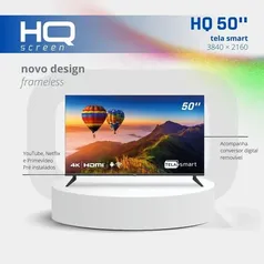 [App] Smart TV 50 HQ 4K Conversor Digital Externo 3 HDMI 2 USB Wi-Fi Android 11 Design Slim