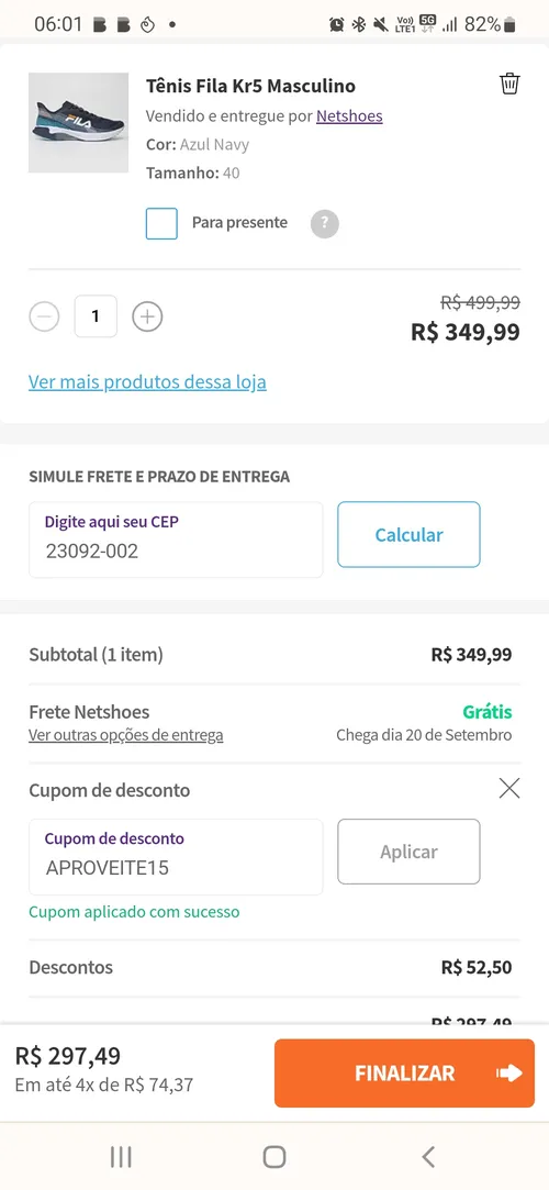 Imagem na descrição da promoção