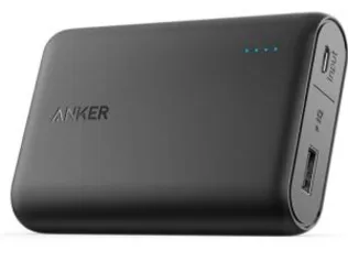 Carregador Portátil PowerBank Anker PowerCore 10.000mAh, 1 porta USB, Tecnologia de Carregamento Rápido, Preto