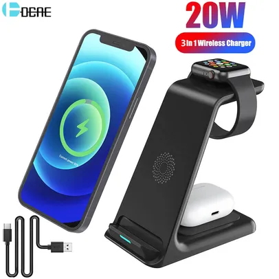 Base de Carregamento sem fio (indução) 3 em 1 iPhone/Android - Aliexpress