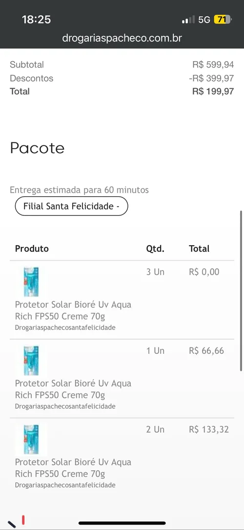 Imagen na descrição da promoção