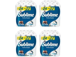 Kit Papel Higiênico Folha Dupla Sublime Softys - 4 pacotes com 24 unidades cada