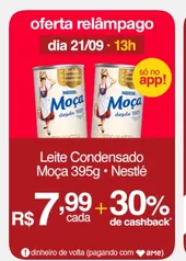 (APP/AME R$5,60) Leite Condensado Moça Integral Lata 395g - Nestlé