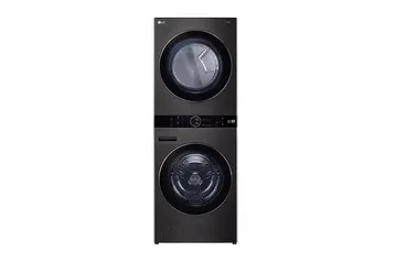 Lavadora e Secadora Elétrica Smart LG WashTower™ 17kg Aço Escovado Preto com Inteligência Artificial AIDD™ - WK17BS6A