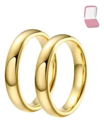 Par De Alianças 4mm Ouro 18k Casamento Noivado Tungstênio