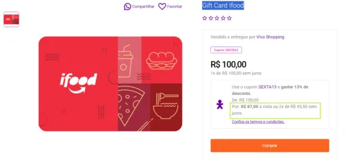 Imagem na descrição da promoção