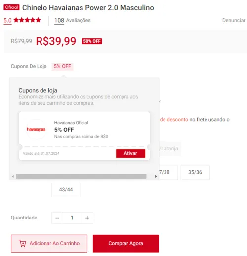 Imagem na descrição da promoção