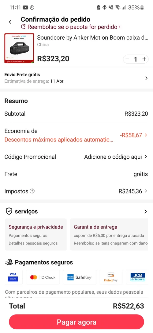 Imagen na descrição da promoção