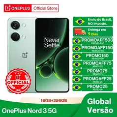 [No Brasil] OnePlus Nord 3 Super Amoled 120Hz, 5G, 16gb/256gb, dimensity 9000, supervooc 80w