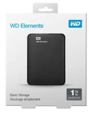 [APP AME R$258] HD Externo WD Elements 1TB | R$278