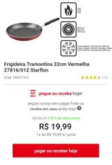 Frigideira Tramontina 32cm Vermelha Starflon R$20