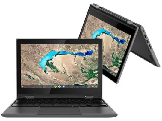 [APP + C. OURO] Chromebook 2 em 1 Lenovo 300E Intel Celeron - 4GB 32GB eMMC Touch Screen 11,6” Chrome OS | R$2.041
