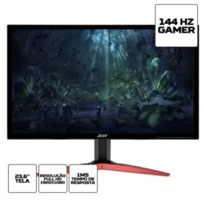 Monitor Gamer Acer Kg241q Full Hd 144hz 1ms Hdmi Displayport R$959