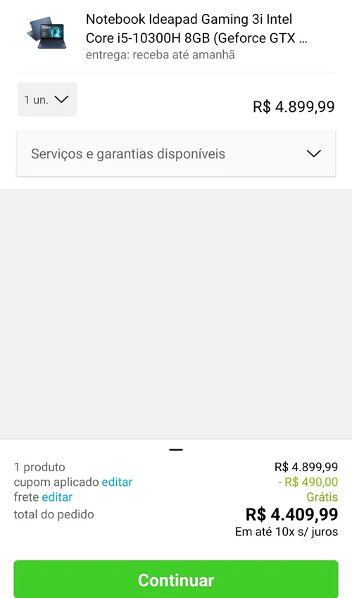 Imagem na descrição da promoção