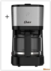 Cafeteira Elétrica Oster OCAF300 até 19 cafés - Preta/Inox | R$ 119