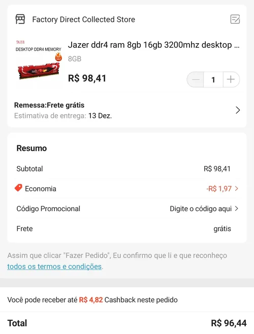 Imagem na descrição da promoção