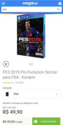 PES 2019 Pro Evolution Soccer para PS4 - Konami - R$50