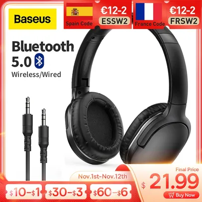 Headphone Bluetooth Baseus D02 Pro 40mm